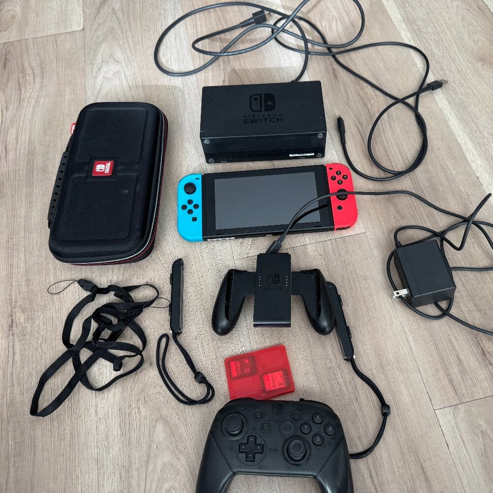Nintendo Switch Bundle With Wireless Controller, Carrying Case, Games and More!